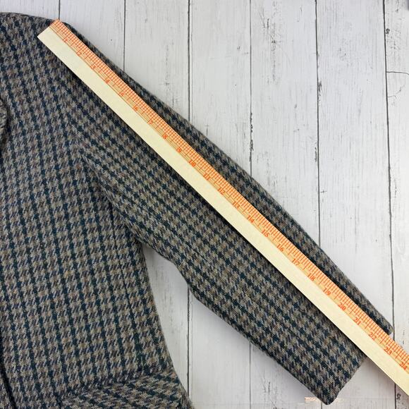 VTG Triona Houndstooth Wool Handwoven Donegal Tweed Sport Coat Jacket Size 12 - Picture 13 of 16